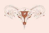 Motherhood, maternity, babies and pregnant women logos, collection of fine, hand drawn style vector illustrations and icons