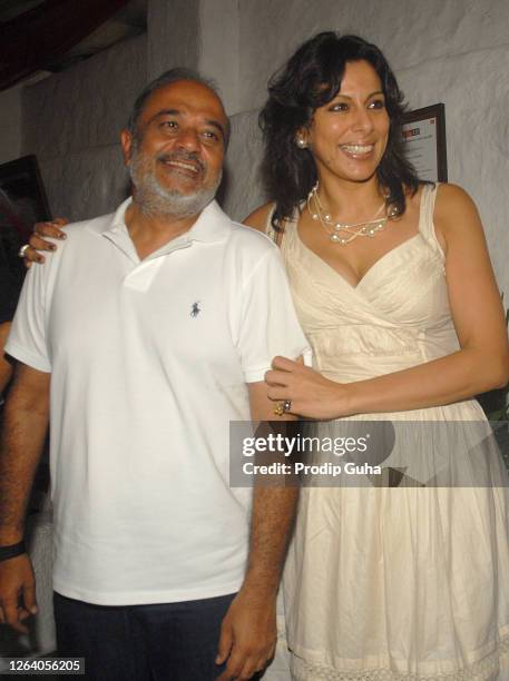 Kishor Bajaj and Pooja Bedi attends the Garnier Brunch in Olive restaurant on September 06, 2009 in Mumbai, India.