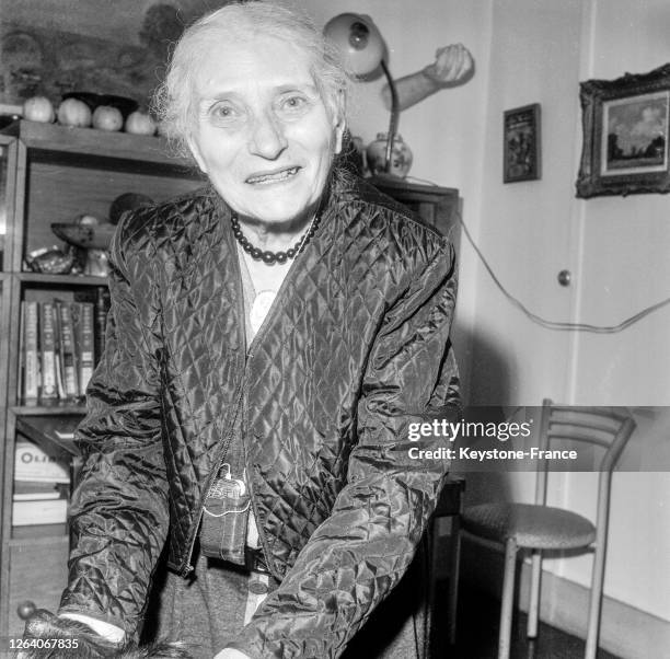 Portrait de Cléopâtre Bourdelle-Sevastos, sculptrice et veuve du sculpteur Antoine Bourdelle, en 1969, France.