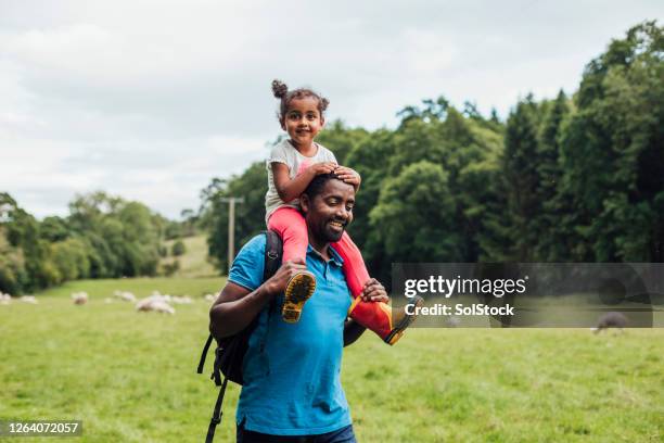 its fun up here! - kids hiking stock pictures, royalty-free photos & images