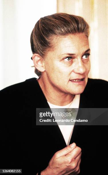 French writer and philosopher Élisabeth Badinter, Milan, 26th April 1993.