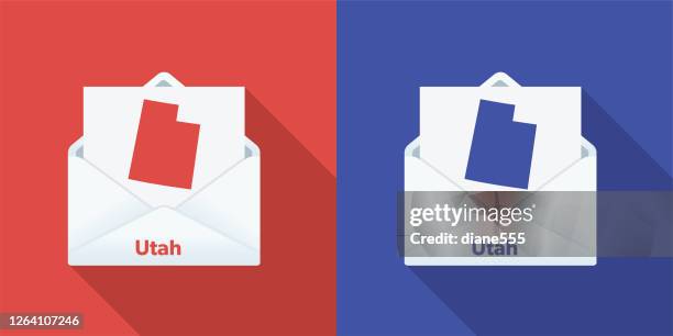 usa election mail in voting: utah - voting 2020 stock illustrations