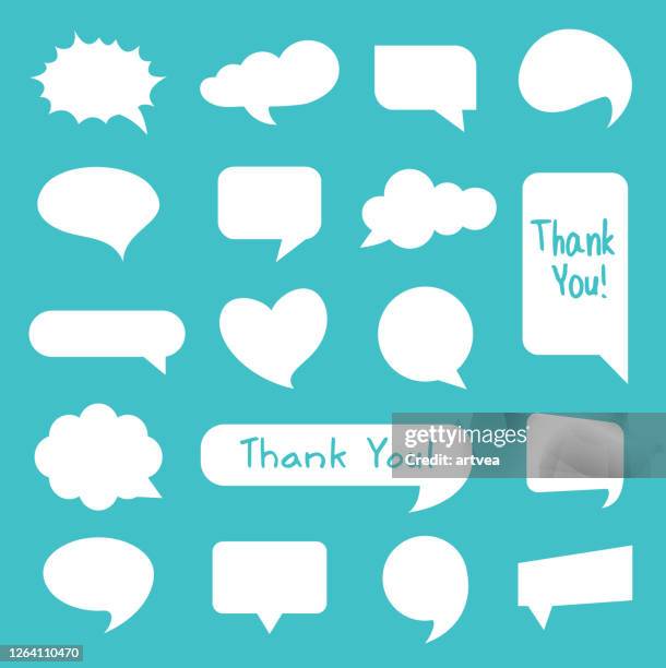 speech bubble icons set - rough hands stock illustrations