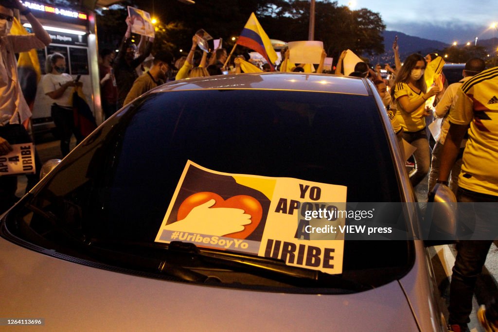 Protest Against Order of House Arrest For Former President Alvaro Uribe