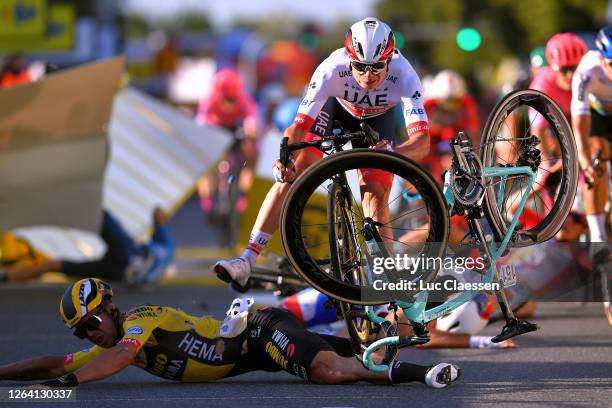 Sprint / Arrival / Dylan Groenewegen of The Netherlands and Team Jumbo - Visma / Jasper Philipsen of Belgium and UAE Team Emirates / Fabio Jakobsen...