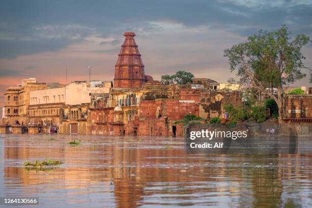 panoramic of vrindavan , uttar pradesh, india - mathura stock pictures, royalty-free photos & images