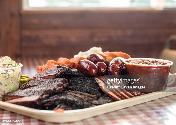 stack of smoked meats on a tray - platter side bildbanksfoton och bilder