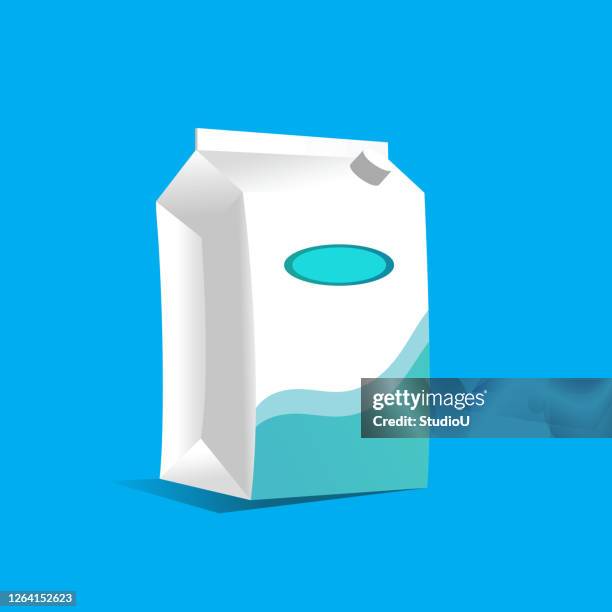 daily milk flat style stcok illustration - plastic packaging stock illustrations