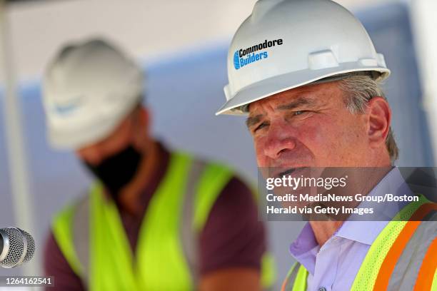 Commodore Ceo Joe Albanese, CEO of Commodore Builders speaks during an announcement ...