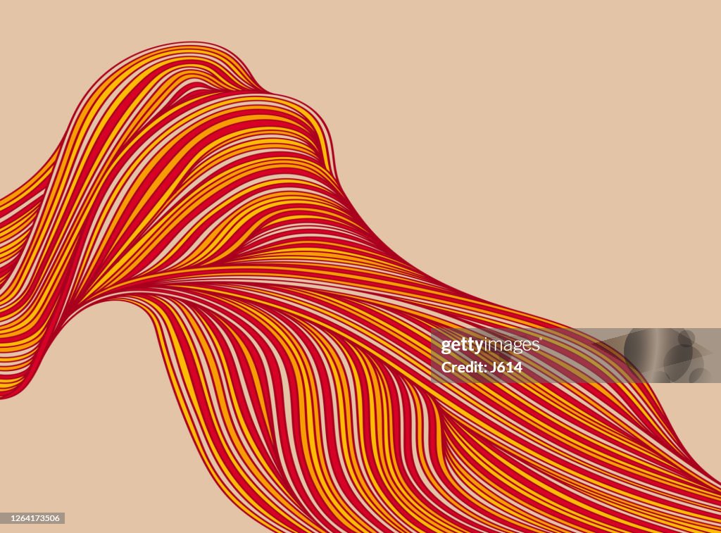 Abstract fiery doodle shape