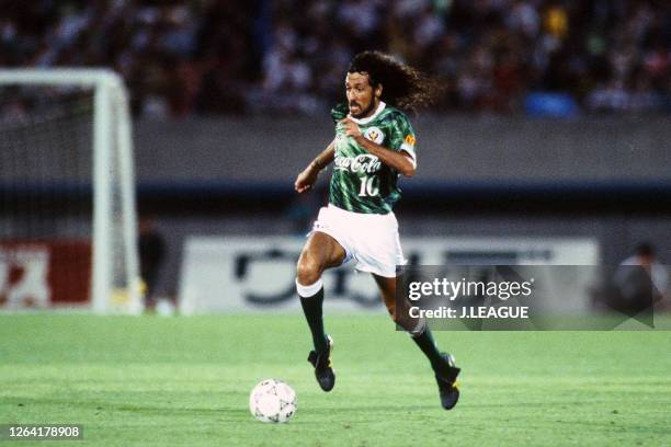 Ruy Ramos of Verdy Kawasaki in action during the J.League Nicos Series match between Verdy Kawasaki and Gamba Osaka at the Hakata-no-Mori Stadium on...