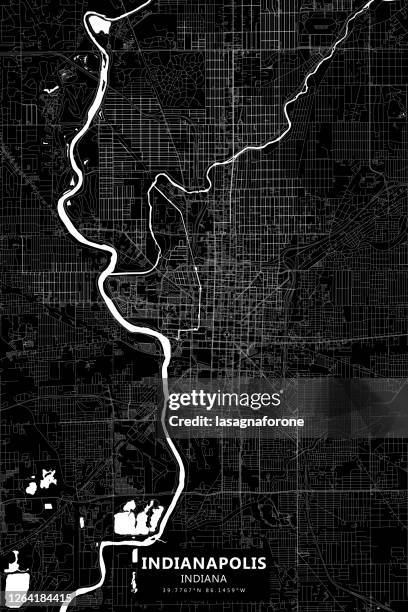 Indianapolis Indiana Vector Map High-Res Vector Graphic