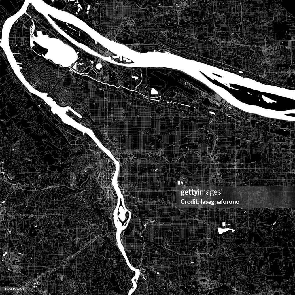 Portland, Oregon Vector Map