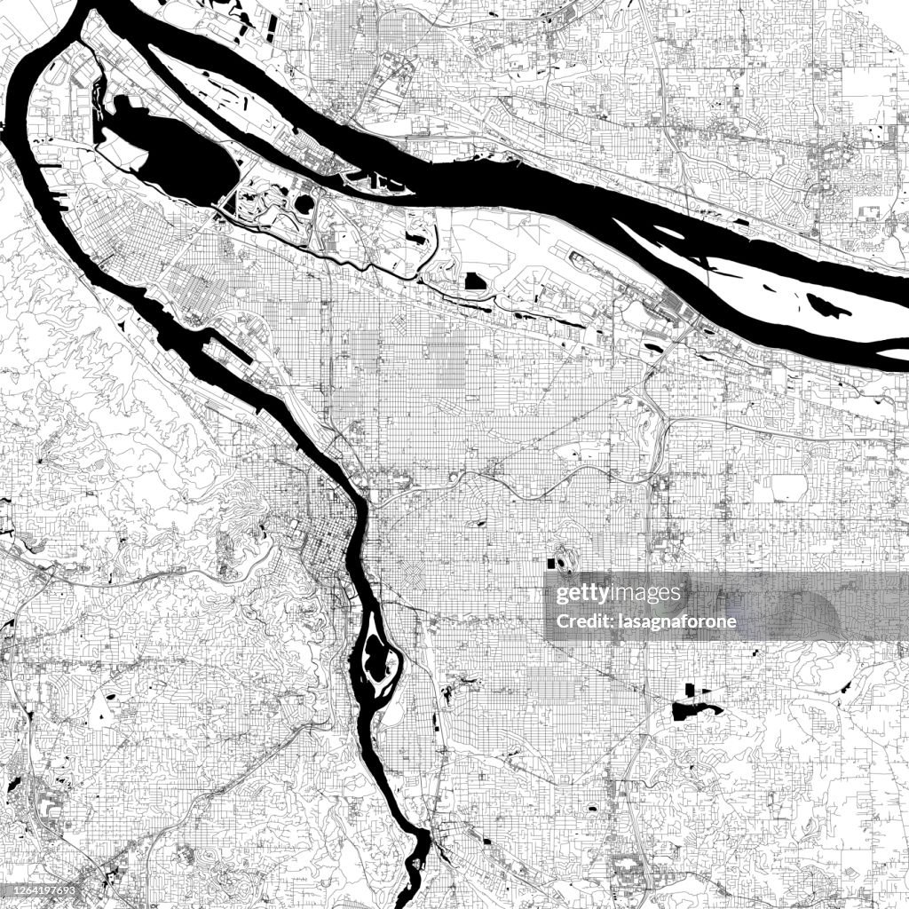 Portland, Oregon Vector Map