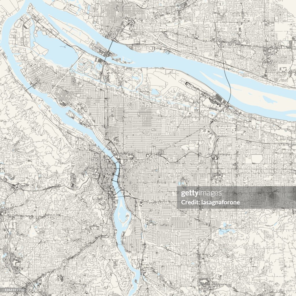 Portland, Oregon Vector Map
