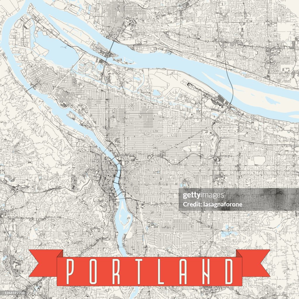 Portland, Oregon Vector Map