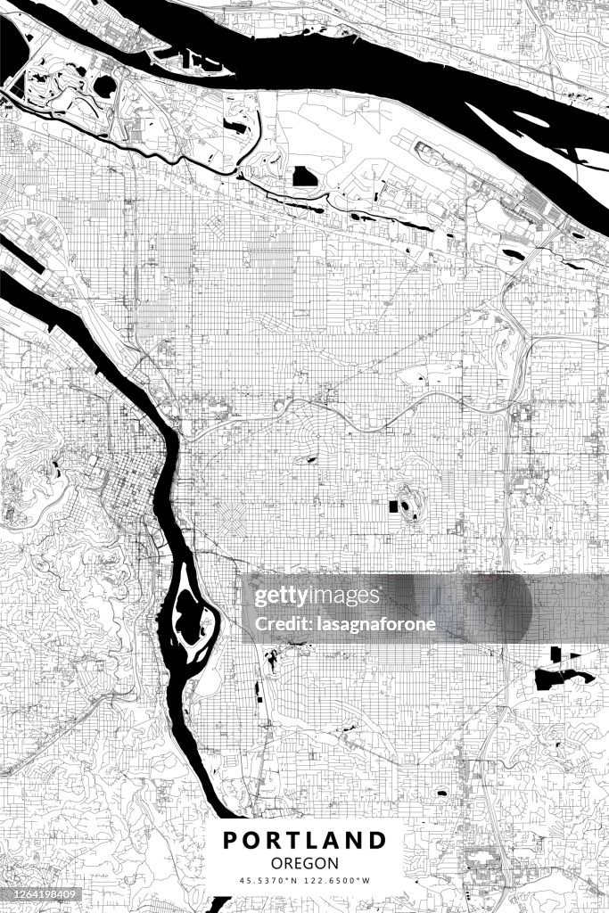 Portland, Oregon Vector Map