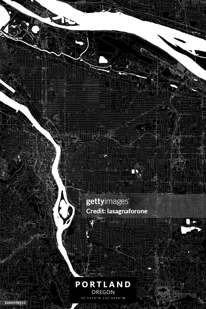 Portland, Oregon Vector Map