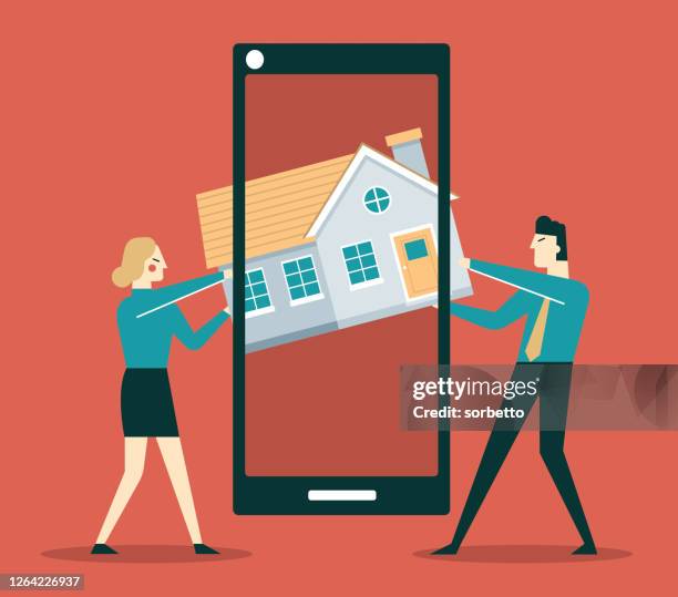 mobility and real estate - selfishness stock illustrations