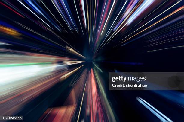 illuminated fiber optics radial pattern - distance stock pictures, royalty-free photos & images