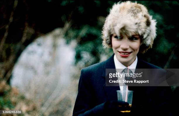 Scottish New Wave and Pop singer Annie Lennox, of the group Eurythmics, films the 'Sweet Dreams ' music video , 1/6/1983.