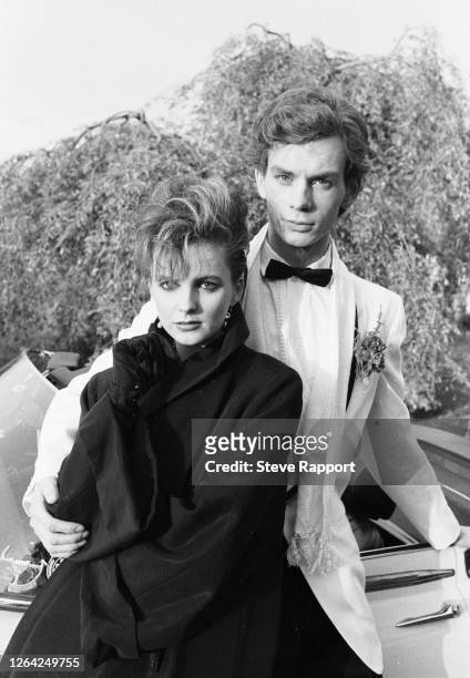 Scottish New Wave singer Clare Grogan, of the group Altered Images, and actor John Gordon Sinclair film the band's 'Bring Me Closer' music video,...