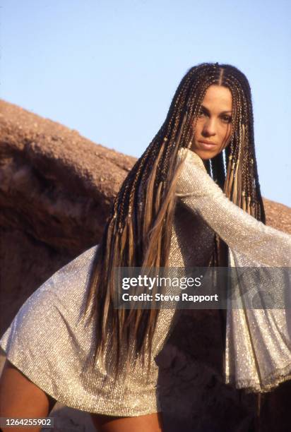 British Pop and Dance singer Melanie Williams , Vasquez Rocks, California, 5/3/1994.
