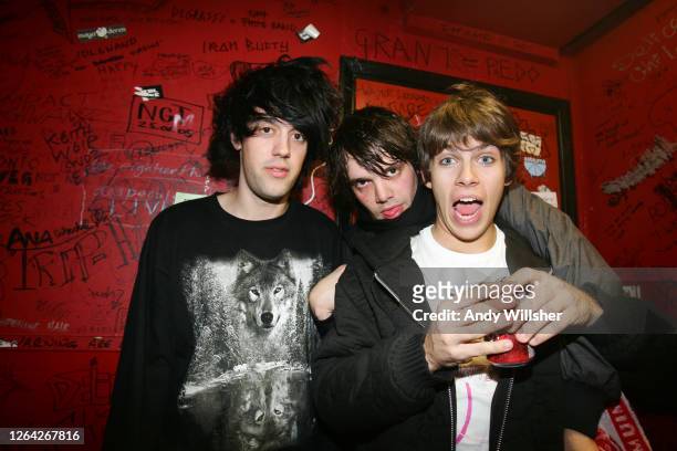 Indie dance band The Klaxons backstage and performing in Bedford in 2006