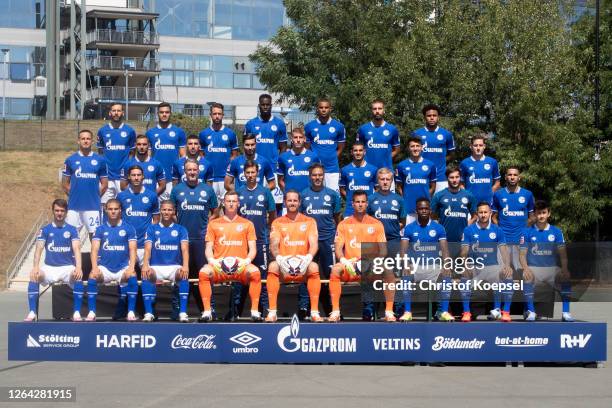 Upper row starts with Guido Burgstaller, Ozan Kabak, Mark Uth, Salif Sane, Malick Thiaw, Matija Nastasic, Weston McKennie. The second row from up...