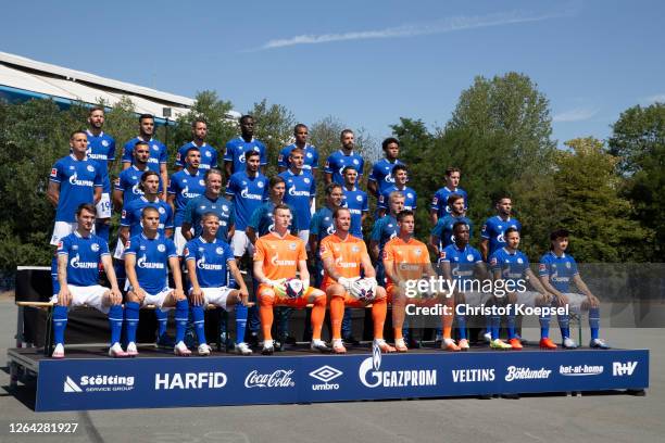 Upper row starts with Guido Burgstaller, Ozan Kabak, Mark Uth, Salif Sane, Malick Thiaw, Matija Nastasic, Weston McKennie. The second row from up...