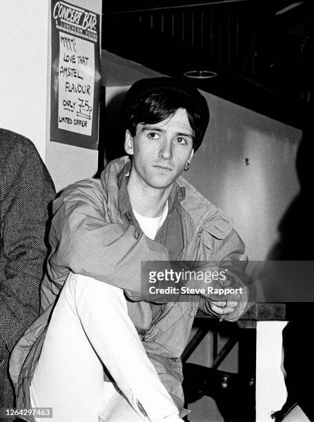 View of English Pop and Rock musician Johnny Marr, of the group the Smiths, backstage during Red Wedge Tour, Newcastle City Hall, Newcastle,...