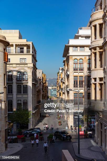 downtown beirut shopping district, lebanon, 2019 - libanon midden oosten stockfoto's en -beelden