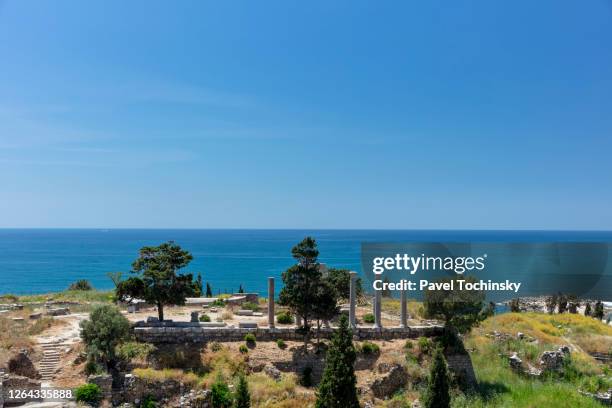 ruins of ancient byblos, lebanon, 2019 - byblos stock pictures, royalty-free photos & images