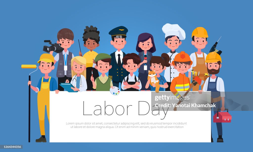 People Group Different Occupation Profession Set International Labor ...