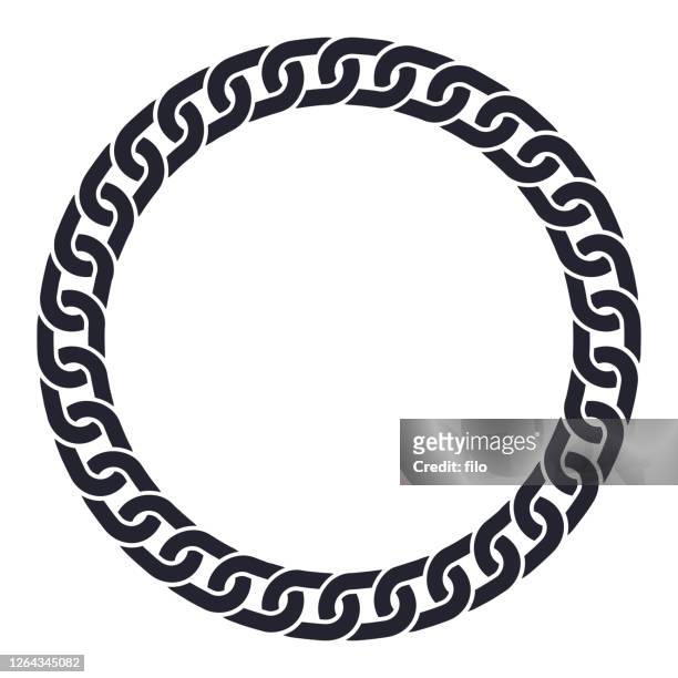 chain link circle - chain link fence on white stock-grafiken, -clipart, -cartoons und -symbole