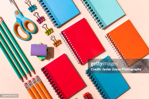 many office stationery items - schulbedarf stock-fotos und bilder