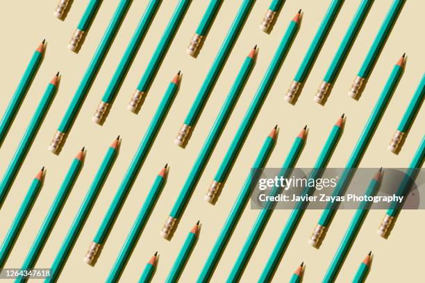 many pencils on a pastel background - carbon paper stockfoto's en -beelden