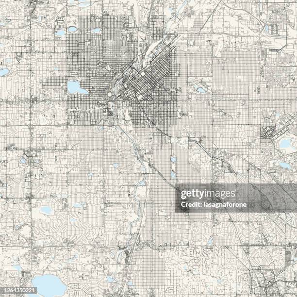 denver, colorado vektorkarte - rocky mountains stock-grafiken, -clipart, -cartoons und -symbole