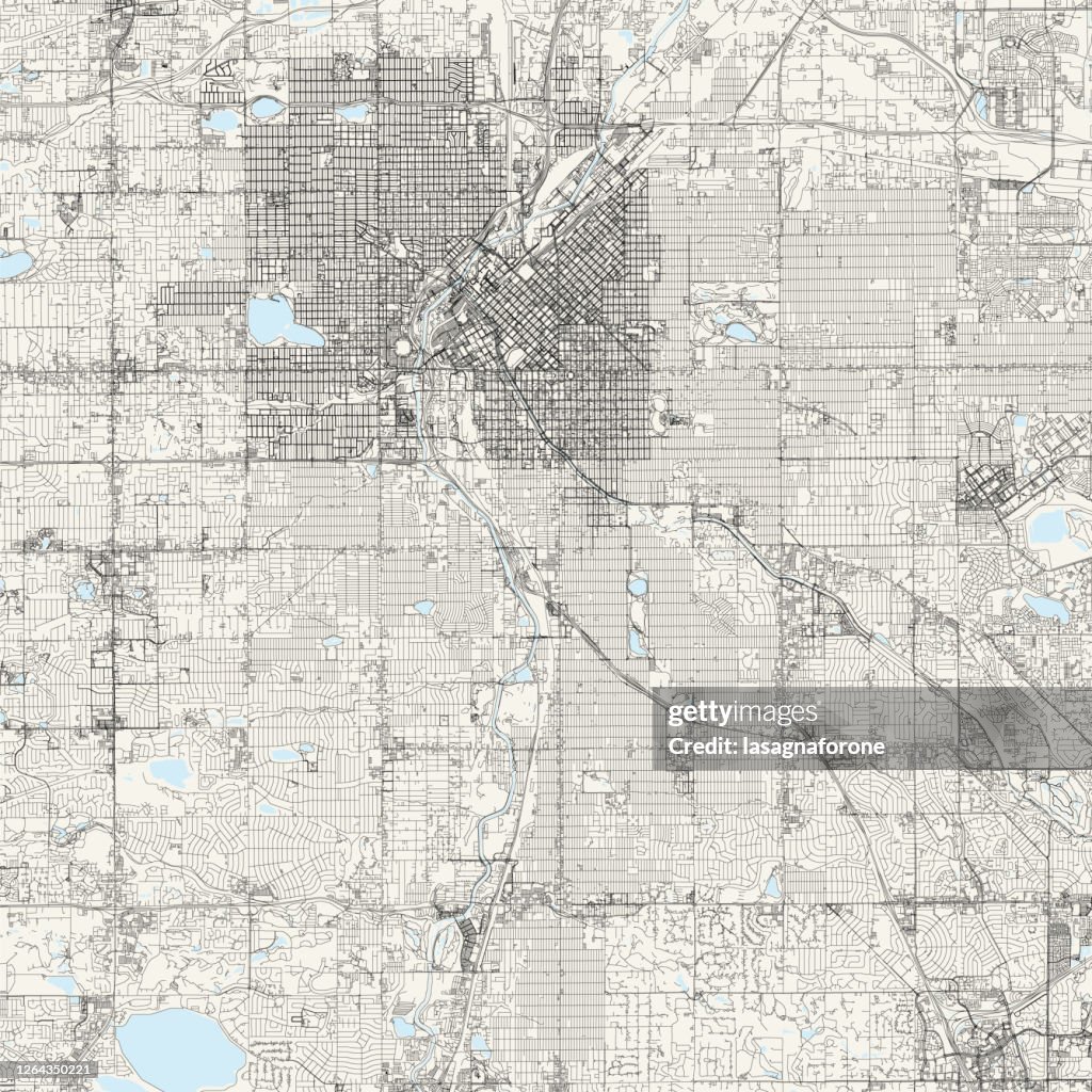 Denver, Colorado Vector Map