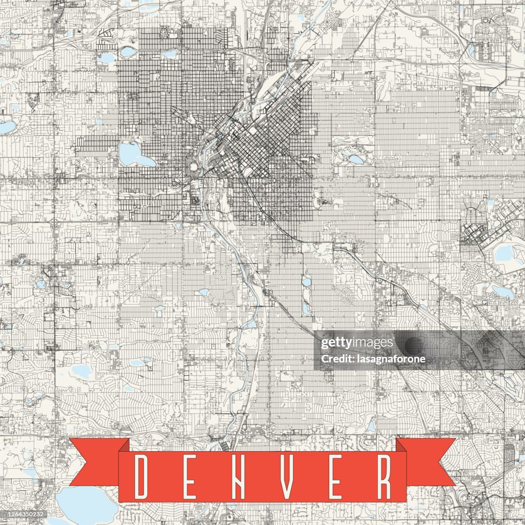 Denver, Colorado Vector Map