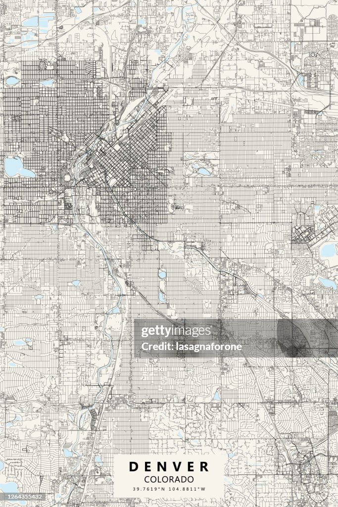 Denver, Colorado Vector Map