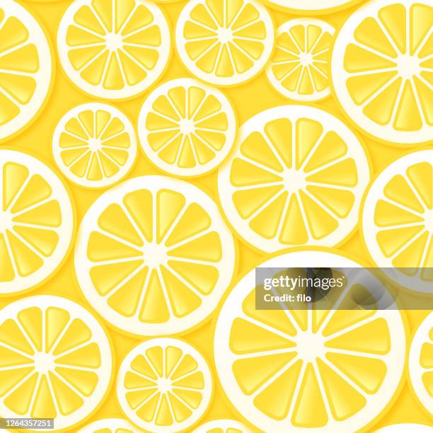 nahtlose zitronenfrucht hintergrund - limonade stock-grafiken, -clipart, -cartoons und -symbole