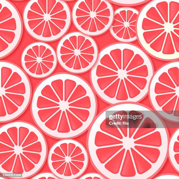 seamless pink grapefruit - pink grapefruit stock illustrations