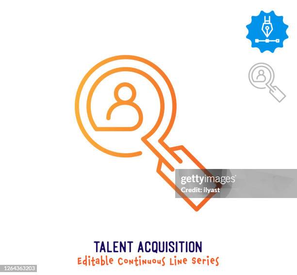 talent acquisition continuous line editable stroke icon - opportunistic-icon stock illustrations