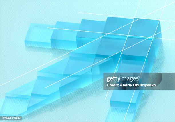 cubic glass arrow - best performance stockfoto's en -beelden