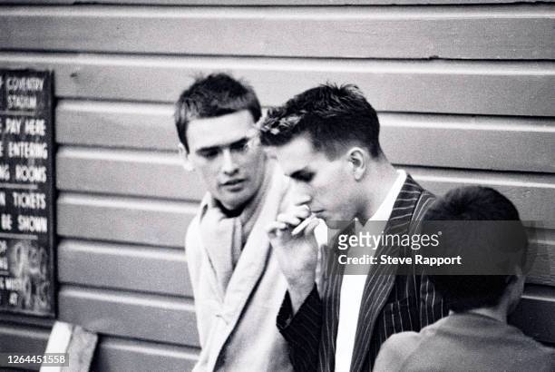 British Ska musician Terry Hall, of the group the Specials, Butts Stadium, Coventry, 6/20/1981.