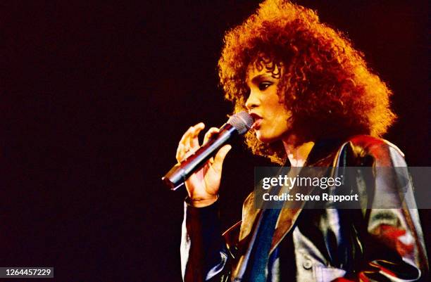 American R&B, Soul, Gospel, and Pop singer Whitney Houston at Wembley Arena, London, .