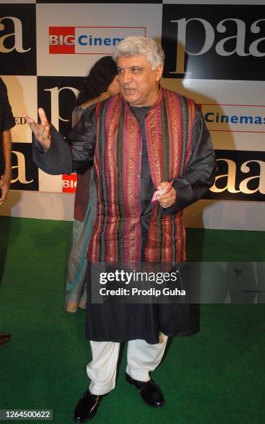 Javed Akhtar attends the film premiere of “PAA" on December 03, 2009 in Mumbai, India.