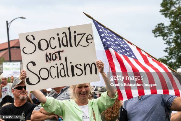 St. Paul, Minnesota, Protest to unmask Minnesota, Protesters not wearing masks rally to undo the mandatory mask wearing put in place by governor...