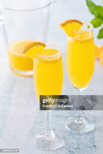 mimosa cocktail - champagne brunch stock pictures, royalty-free photos & images